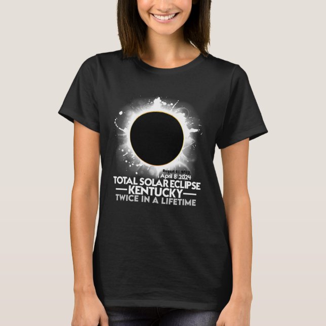 Camiseta Eclipse Total do Sol Duas Vezes na Vida Kentucky 2 (Frente)