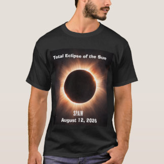 Camiseta Eclipse Total do Sol Espanha 12 de Agosto de 2026