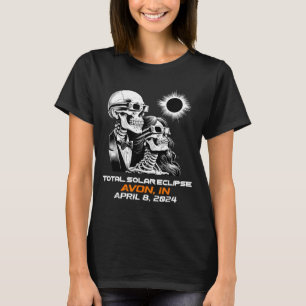 Camiseta Eclipse Total do Sol Esqueleto Avon Indiana