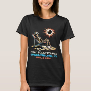 Camiseta Eclipse Total do Sol Esqueleto Greensburg Indiana