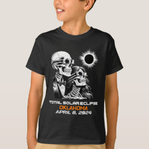 Camiseta Eclipse Total do Sol Esqueleto Oklahoma Ok