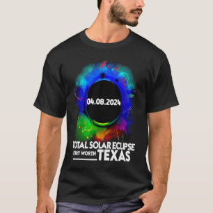 Camiseta Eclipse Total do Sol Fort Worth TEXAS 8 de abril d