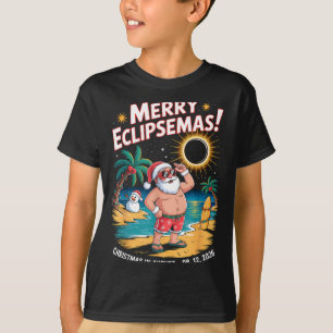 Camiseta Eclipse Total do Sol Santa Natal