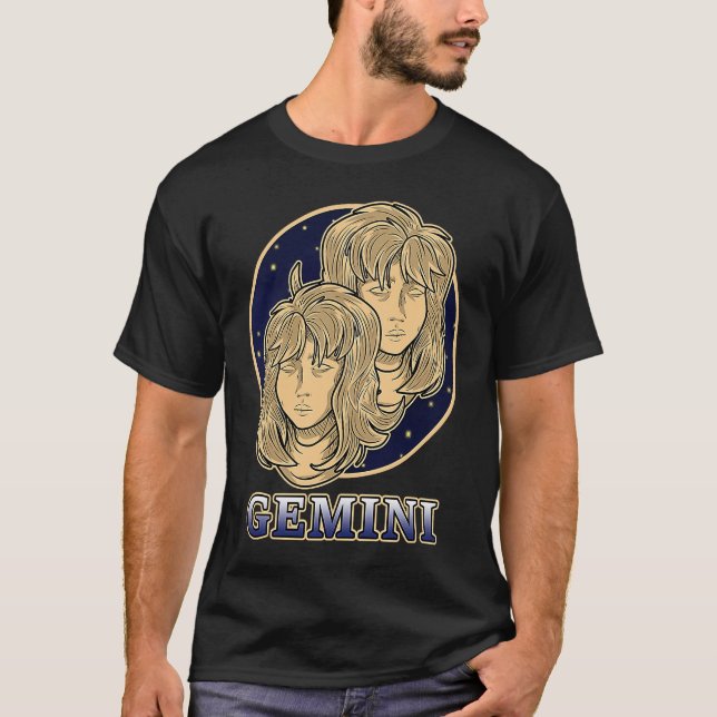 Camiseta Ecliptico Horoscópio Ascendente Gemini Sinal Zodia (Frente)