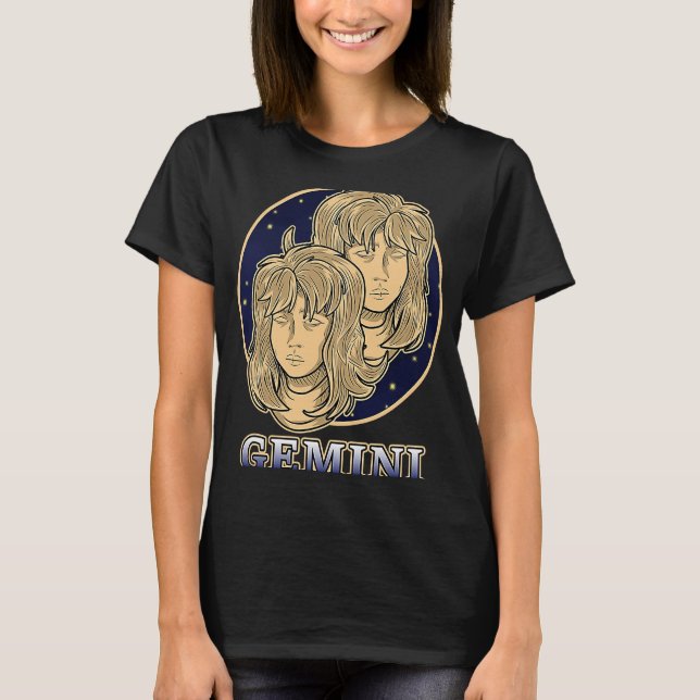 Camiseta Ecliptico Horoscópio Ascendente Gemini Sinal Zodia (Frente)