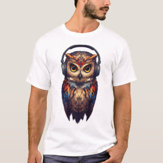 Camiseta Eco da Meia-Noite – Coruja Abstrata com Alma