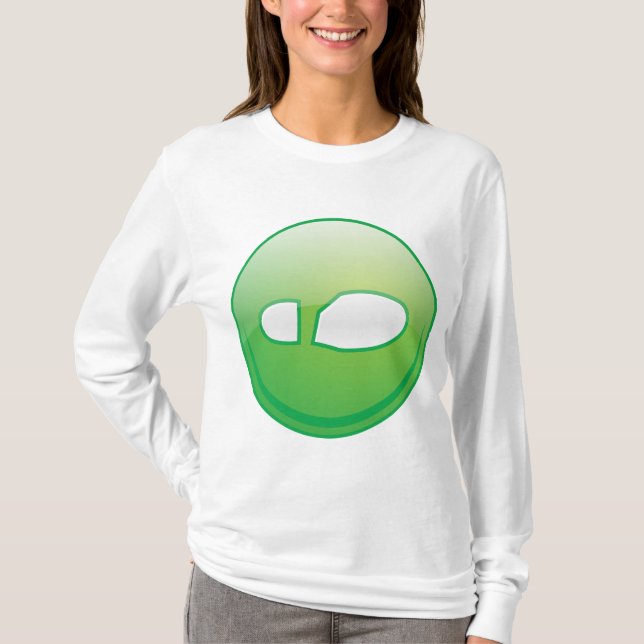 Camiseta Eco-Friendly Green Footprint Icon (Frente)