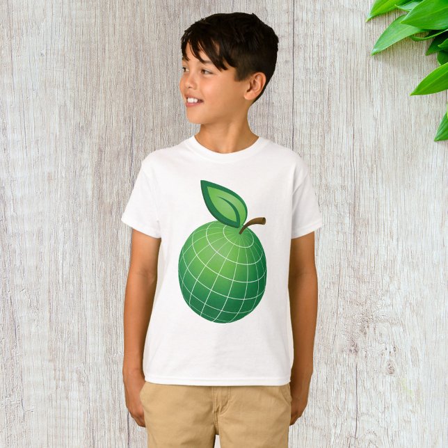 Camiseta Eco Globe Fruta Terra Esfera Folha Verde (Criador carregado)