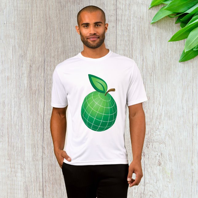 Camiseta Eco Globe Fruta Terra Esfera Folha Verde (Criador carregado)