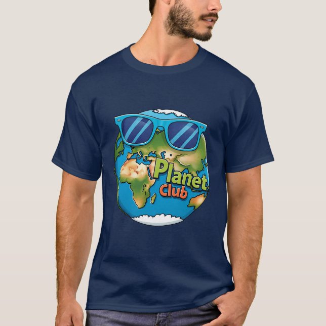 Camiseta Eco Graphic Navy Tee Cool Globe Design (Frente)