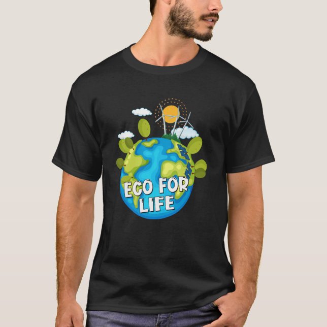 Camiseta Eco Para A Vida Ambiente Terra Verde (Frente)