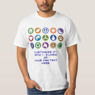 Camiseta Eco & símbolos de paz