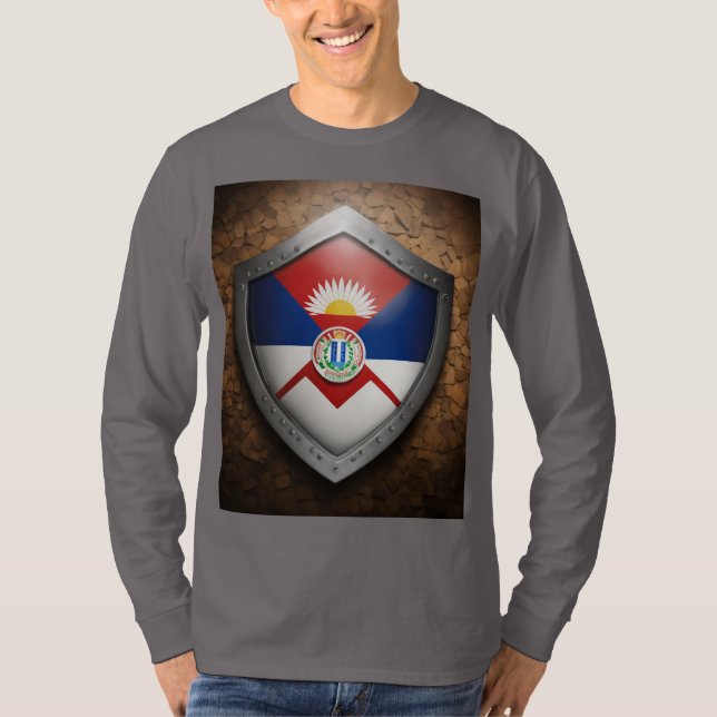 Camiseta Eco-Warrior Shield: Capa inspirada no Paraguai (Frente)