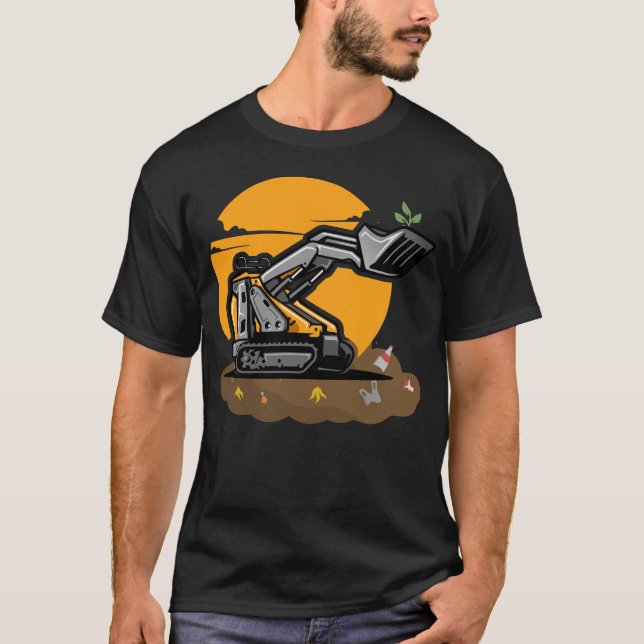 Camiseta Ecoescavador Plantando Verde na Limpeza de Lixo (Frente)