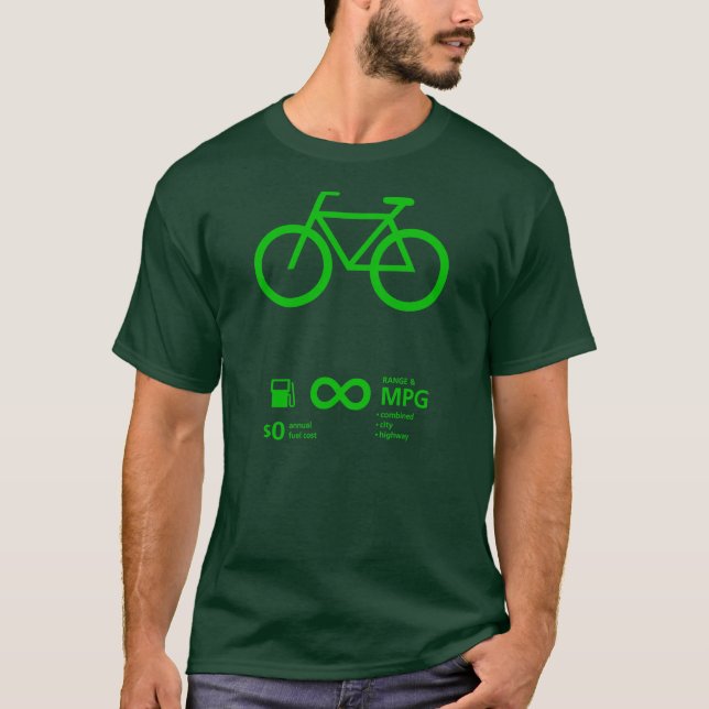 Camiseta Economia de combustível da bicicleta (Frente)