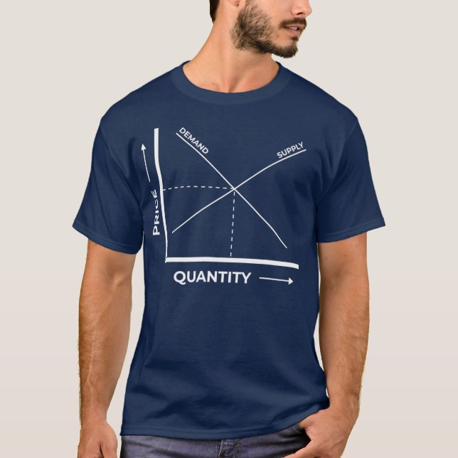 Camiseta Economia do Gráfico de Oferta e Demanda (Frente)