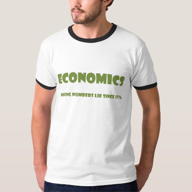 Camiseta Economia: o número de fazeres está registrado desd (Frente)