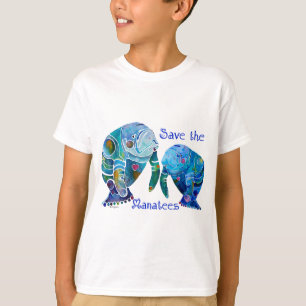 Camiseta Economias de Florida os peixes-boi em azuis