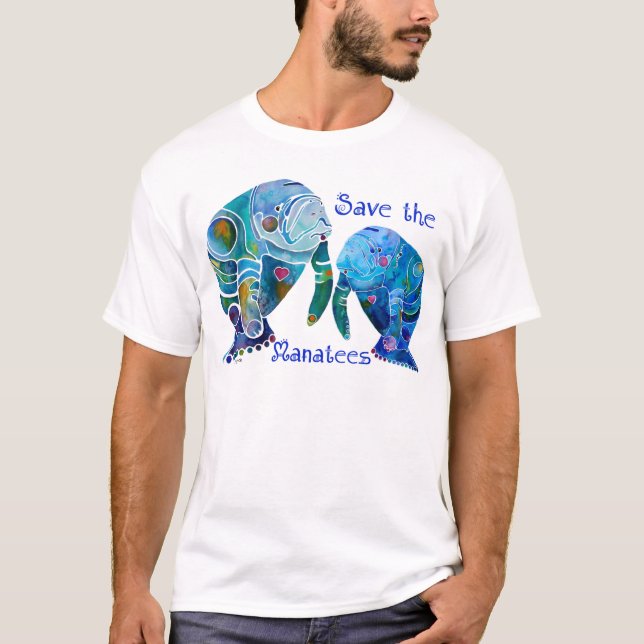 Camiseta Economias de Florida os peixes-boi em azuis (Frente)