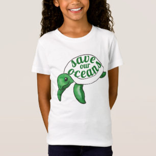 Camiseta Economize a tartaruga marinha dos nossos oceanos