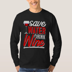 Camiseta Economize Água Beba Vinho Humor de Bebida Degustaç
