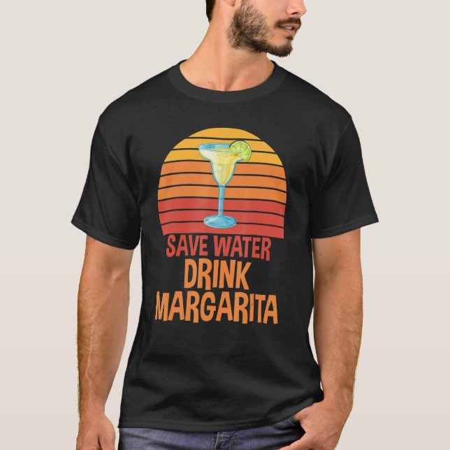 Camiseta Economize Água, Margarita Sarcastic, Para O Partid (Frente)