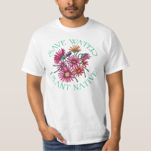 Camiseta Economize água - planta nativa