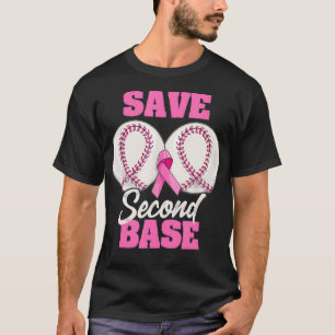 Camiseta Economize o segundo Cancer de mama de beisebol eng