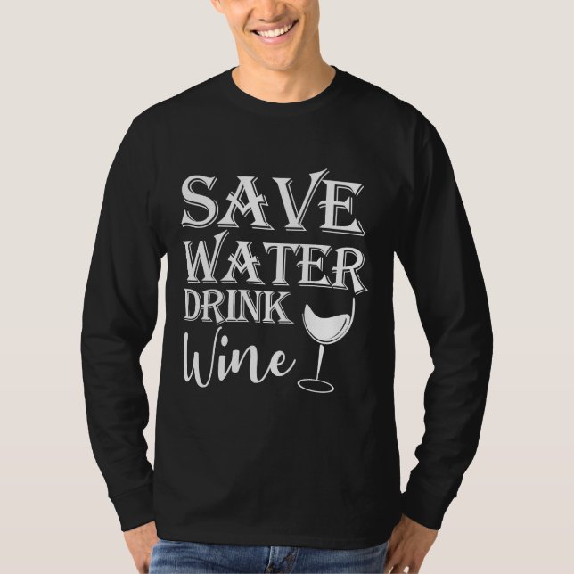 Camiseta Economize vinho de bebida 12 (Frente)