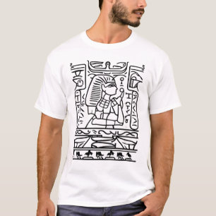 Camiseta "Ecos Antigos: Preto e Branco Inspirado em Hierogl