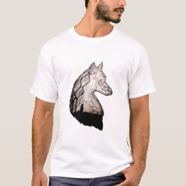 Camiseta Ecos do Lobo Solitário; esboço manual