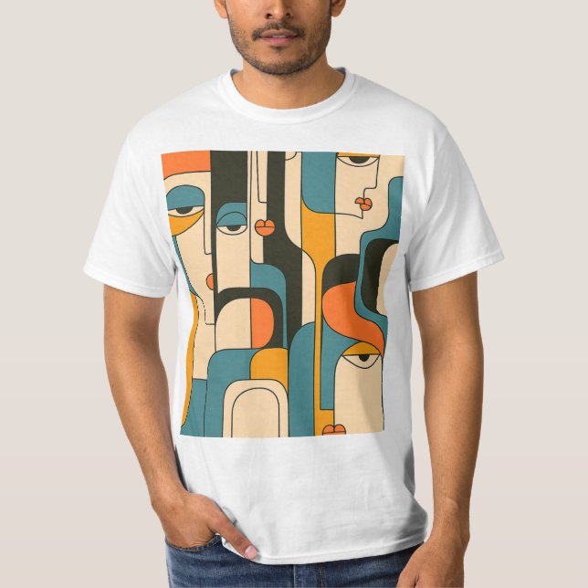 Camiseta Ecos Fragmentados: Uma Reflexão Moderna Cubista (Frente)