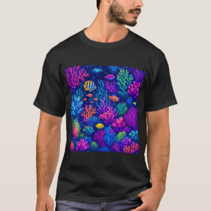 Camiseta Ecossistema submarino de recife de coral vibrante