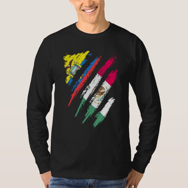 Camiseta Ecuador Flag Mexico Grown Patriot Country Stripes (Frente)