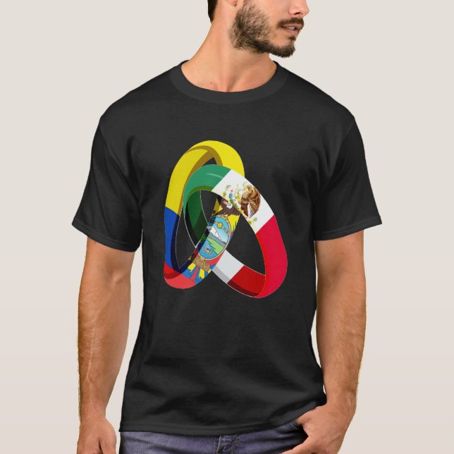 Camiseta Ecuador Flag Mexico Grown Ring Marriage Wedding (Frente)