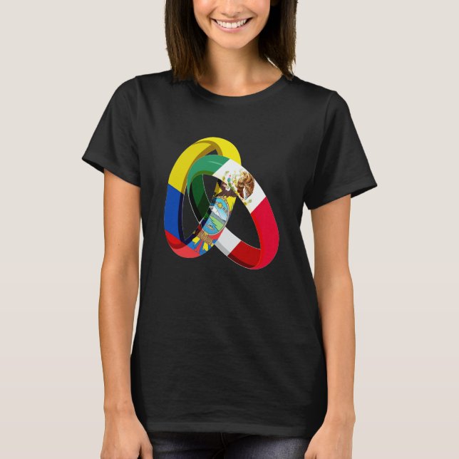 Camiseta Ecuador Flag Mexico Grown Ring Marriage Wedding (Frente)