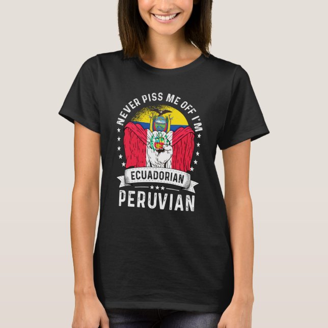 Camiseta Ecuador Flag Peru Grown Humor Citizen Pride (Frente)
