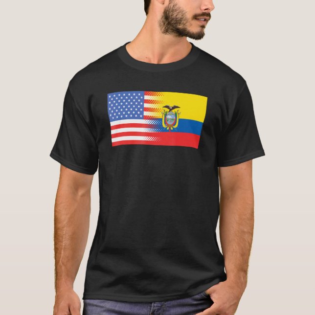 Camiseta Ecuadorian American Flag Ecuador USA (Frente)
