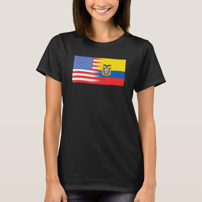 Camiseta Ecuadorian American Flag Ecuador USA (Frente)