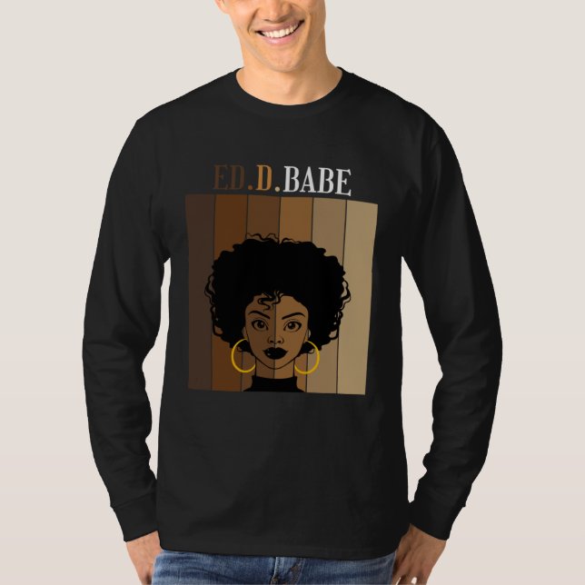 Camiseta ED d Babe EdD Doctorate Degree of Education Black  (Frente)