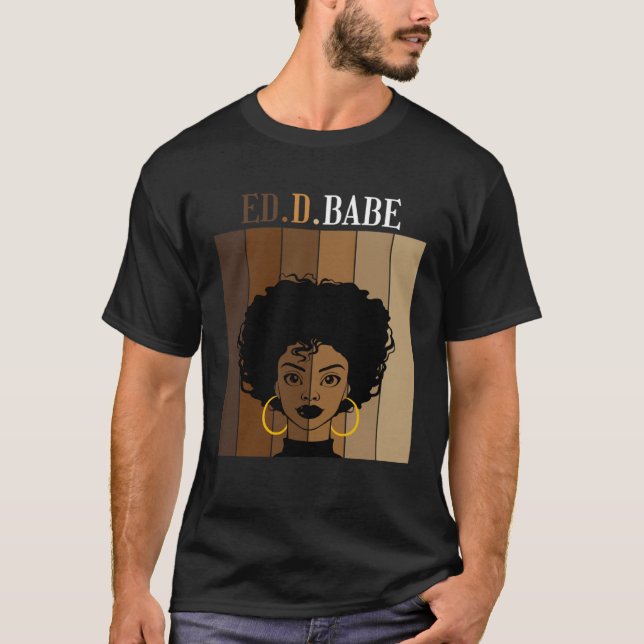 Camiseta ED d Babe EdD Doctorate Degree of Education Black  (Frente)