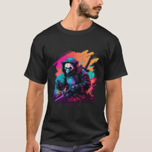 Camiseta Ed Panda Ninja Steampunk Synthwave