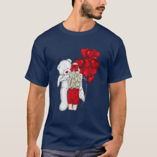 Camiseta EDDY BEAR EU AMO VOCÊS Abraçando Corações Bal