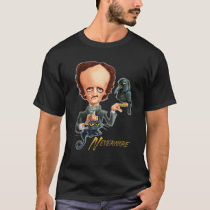 Camiseta Edgar Allan Poe Caricature Halloween Fácil Costume