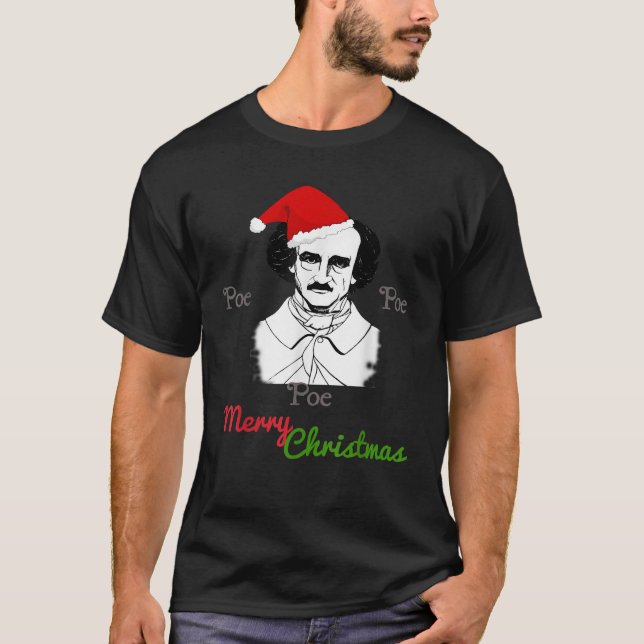 Camiseta Edgar Allan Poe Engraçado Natal (Frente)