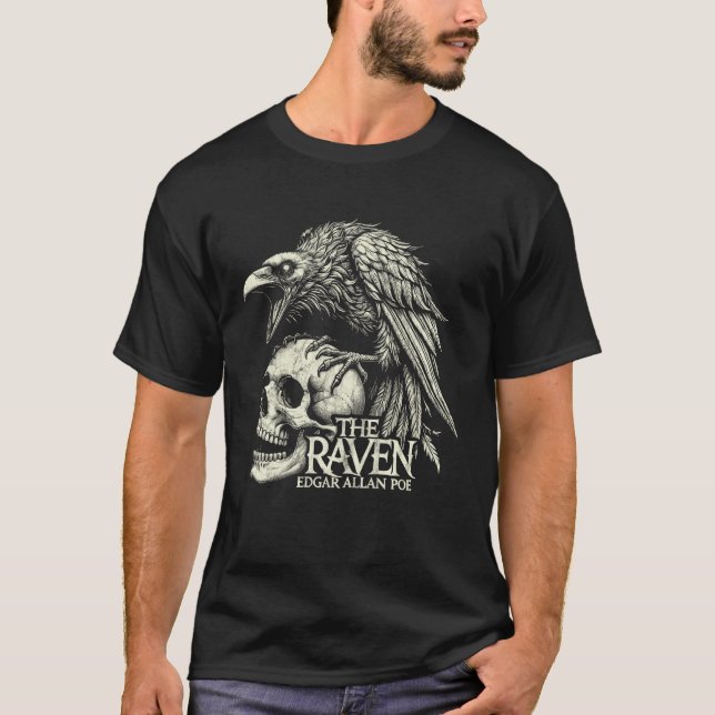 Camiseta Edgar Allan Poe Nunca Mais Quoth O Raven (Frente)