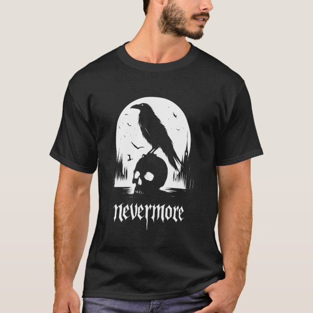 Camiseta Edgar Allan Poe O Raven Nunca Mais (Frente)
