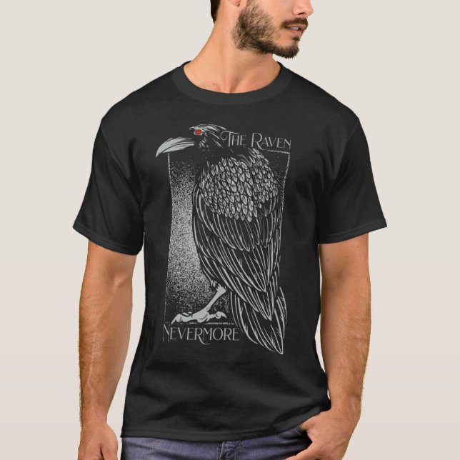 Camiseta Edgar Allan Poe O Raven Nunca Mais T-ShirtEdgar A (Frente)