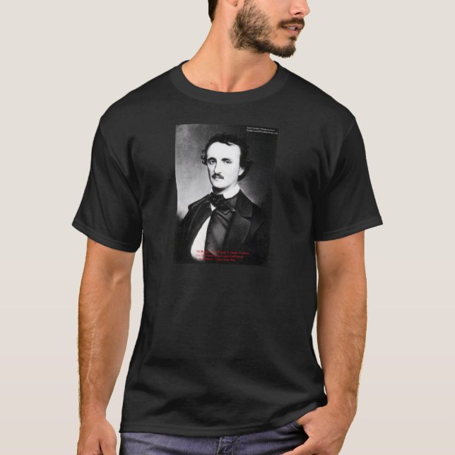 Camiseta Edgar Allen Poe "Religion Is" Wisdom cita presente (Frente)