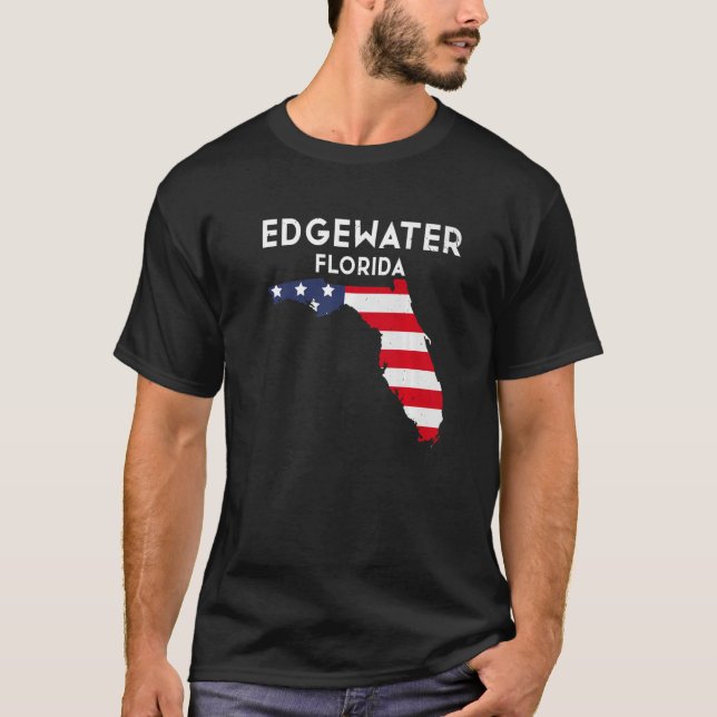Camiseta Edgewater Florida EUA State America Viagem Floridi (Frente)